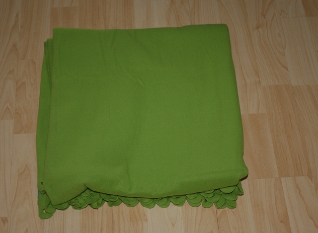 Fold blanket lengthwise into thirds (or to where it hits the edge of the pocket) then fold down to the size of the pocket.  